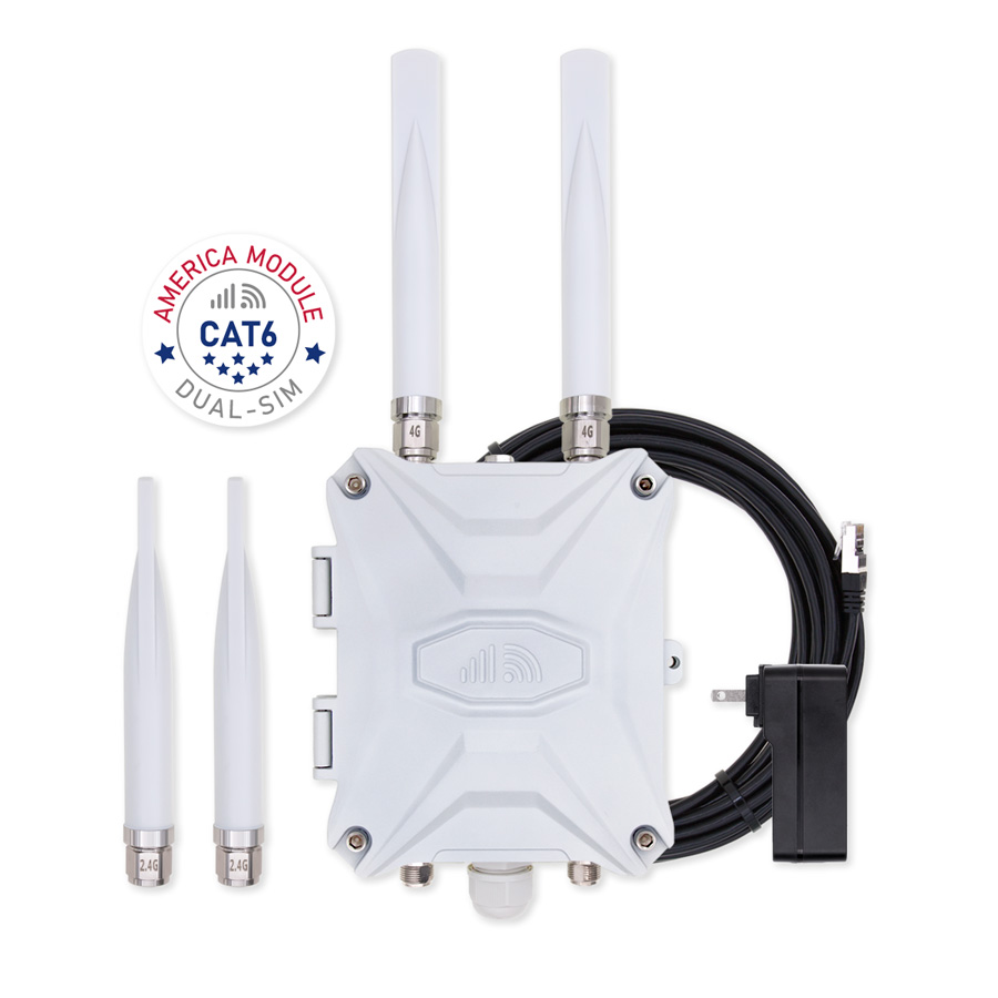 Outdoor 4G LTE Router - CAT6 Modem Cellular Rural 4G Internet