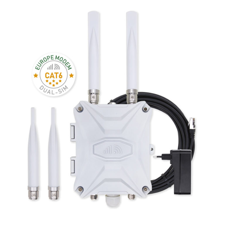 EU Outdoor 4G SIM Card Router | Rugged Cat6 European LTE-A Modem