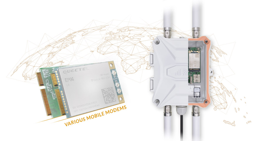 EZR33L Outdoor 4G Router SIM Card Slots and LTE Modem